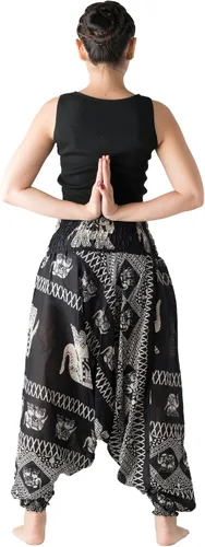 Vista 3 de B BANGKOK PANTS Pantalones harén para mujer, ropa hippie