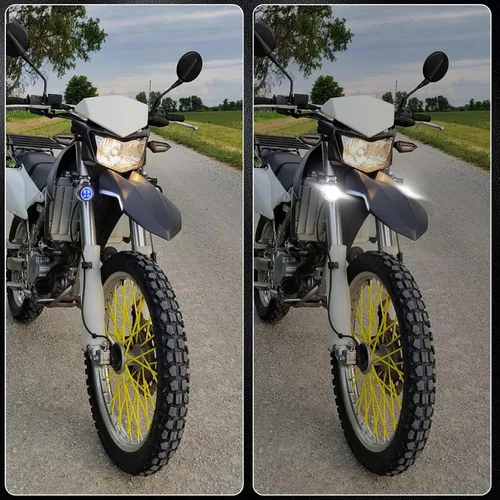 Vista 5 de Faros LED Antiniebla para Motocicleta, Luz de Conducción para Moto, 20W Luces de Punto Auxiliares para Motocicleta, DRL/Ojo de Ángel, Incluye