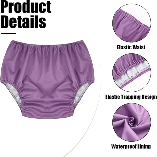 Vista 2 de 6 Piezas Ropa Interior de Incontinencia a Prueba de Fugas para Adultos para Mujeres y Hombres, Calzoncillos de Cobertura Tipo Calzón, Calzones