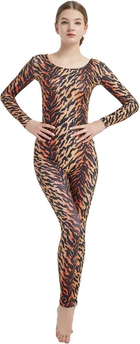 Vista 28 de Full Bodysuit Mono de una pieza para mujer de manga larga, de lycra, estilo zentai Negro