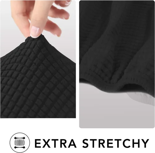 Vista 4 de PureFit Funda elástica para sofá biplaza, funda de sofá suave y antideslizante de jacquard de elastano, protector de muebles lavable con espuma