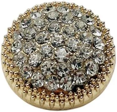 Vista 14 de 10 unidades de botones redondos de metal con diamantes de imitación para ropa, accesorios de costura DIY, decoración de boda, venta al por mayor
