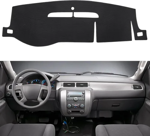Vista 8 de Alfombrilla para salpicadero de nido de abeja compatible con Chevy Silverado 1999-2006 GMC Sierra 1500/2500/3500 2001-2006 Tahoe Avalanche Suburban