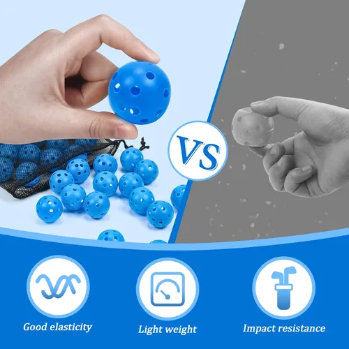 Vista 5 de Pelotas de golf de plástico para práctica de vuelo limitado, pelota de entrenamiento de golf hueca para práctica de swing, pelotas de golf