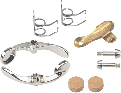 Vista 2 de Kit de reparación de trompeta: botones de dedo, tapa de válvula, tornillo, llave de válvula de drenaje, resorte de pistón
