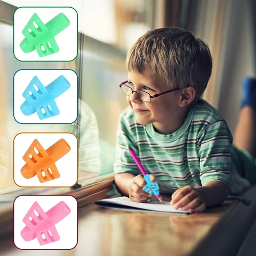 Vista 4 de SANNIX Paquete de 16 pinzas de lápiz para escritura a mano para niños, soporte para lápices para niños, agarre de escritura a mano, agarres