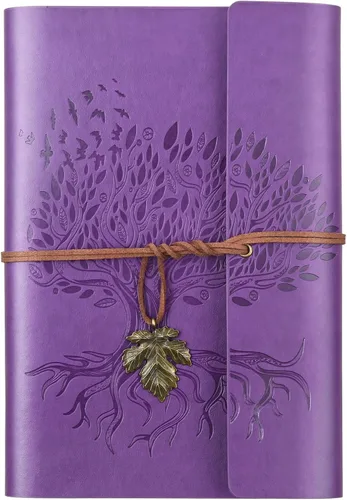 Vista 9 de Billtigif Cuaderno de cuero sintético, diario de viaje vintage recargable, diarios de escritura, regalos para mujeres, hombres, adolescentes y Azul