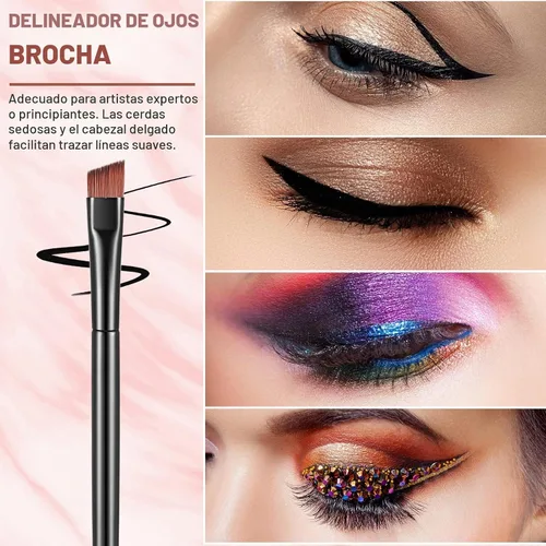 Vista 5 de Gerrii 100 cepillos desechables en ángulo para cejas, cepillo delineador de ojos, cepillos de ángulo desechables, pinceles de tintado para mujeres