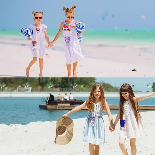 Vista 7 de Monedero de cola de sirena para niñas pequeñas, con lentejuelas, con purpurina, reversible, carteras reversibles, bolsa para niños, regalos