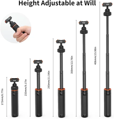 Vista 5 de VRIG 15.9" X5 Extended Mini cámara trípode para Insta360 X6/Ace Pro2