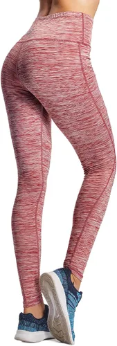 Vista 5 de Neleus calzas de yoga para mujer con bolsillo y cintura alta, para correr, con control de barriga