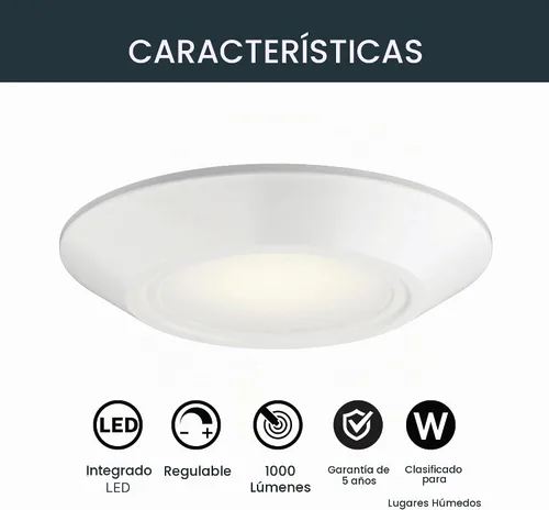 Vista 5 de Kichler Horizon III - Lámpara LED empotrada (6.4 pulgadas), color blanco