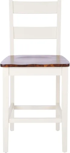 Vista 6 de SAFAVIEH Home Collection Yuri Taburete blanco y natural de 24 pulgadas (juego de 2)