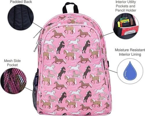 Vista 5 de Wildkin - Mochila infantil de 15 pulgadas, Mochila infantil, Unicorn