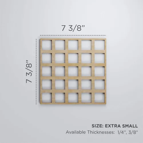 Vista 2 de 7 3/8"W X 7 3/8"H Extra Pequeña Manchester Decorativos Paneles De Pared De Madera De Calado, Roble Rojo