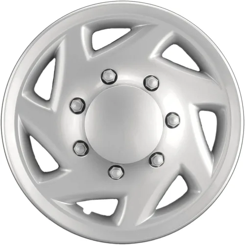 Vista 2 de Tapacubos plateados de 16 pulgadas de alta calidad para Ford Van, construcción resistente de una pieza (juego de 4)