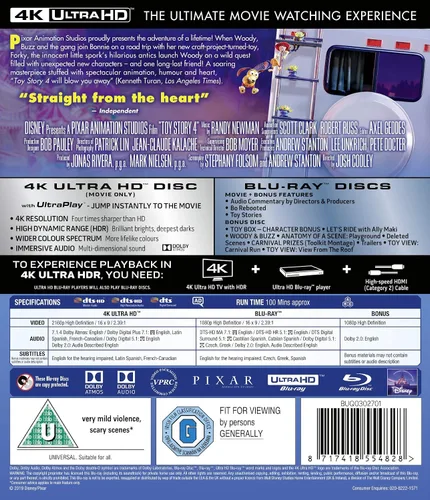 Vista 7 de Toy Story 4 Blu-ray 4K UHD 2019 Region Free