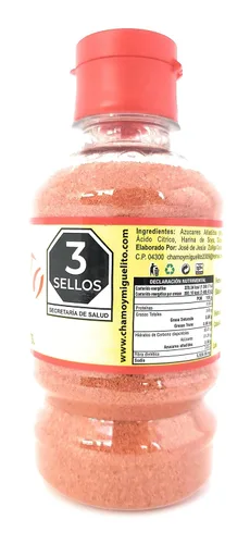 Vista 4 de Miguelito Chamoy Chilito Polvo Mexicano Candy Chili Powder 2 Botellas 8.82 oz Ea