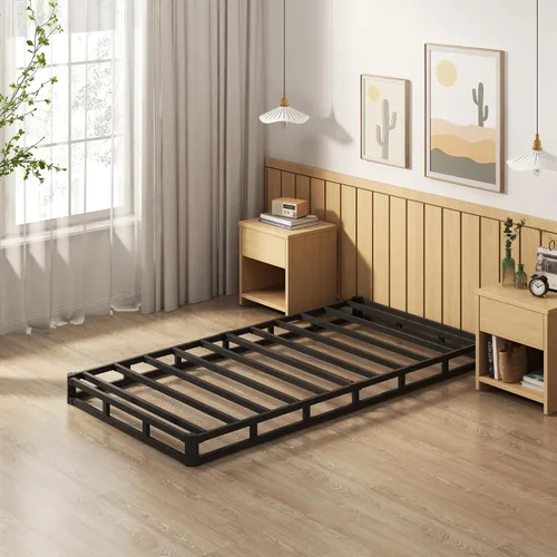 Vista 5 de EMODA Base de cama de metal resistente de 4 pulgadas con cubierta de tela, fácil montaje