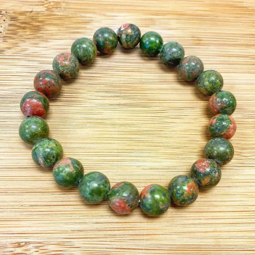 Vista 175 de Gem Avenue Handmade Round Bead Stretch Bracelet Unisex Natural Stone Beaded Jewelry for Men & Women, Elastic Wristband for Daily Wear