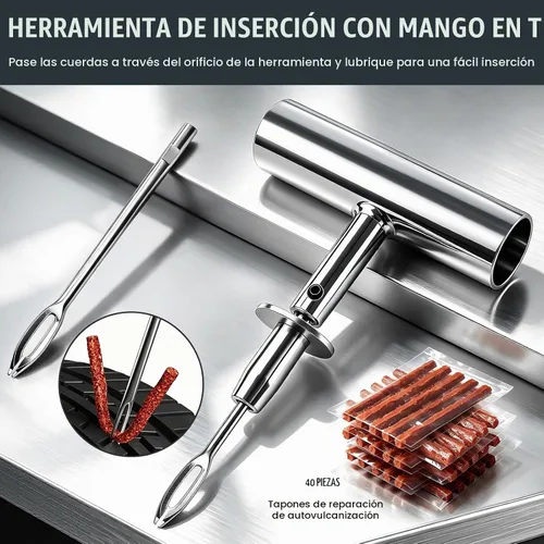 Vista 4 de ORCISH Kit de reparación de neumáticos, juego de 70 piezas, kit profesional de enchufes de neumáticos resistente, kit de parches de neumáticos