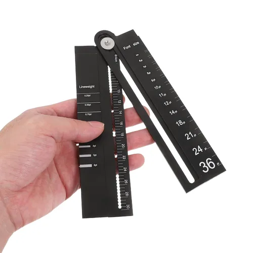 Vista 4 de Metal Drafting Ruler Multifunctional Geometry Tool for Architecture Work