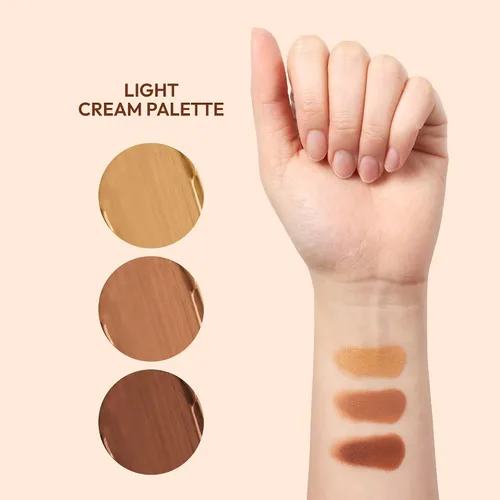 Vista 3 de Ruby Kisses Paleta de contornos 3 en 1 para contornos 3 en 1, ocultar, resaltar todo en uno, paleta de contorno de crema de larga duración, fácil