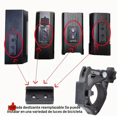 Vista 4 de Soporte de bicicleta de repuesto para luz de bicicleta, soporte de aluminio para luces de bicicleta, soporte universal para faros delanteros 1