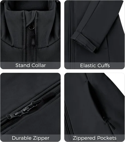 Vista 5 de wantdo Chaquetas con forro polar para mujer, chaqueta suave con aislamiento a prueba de viento