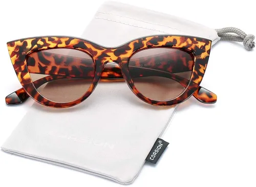 Vista 2 de Lentes de sol estilo retro con forma de ojo de gato, para mujer, modernos, estilo espejo, con protección UV400