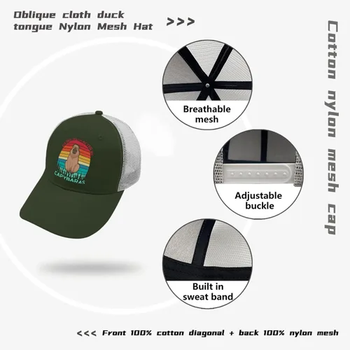 Vista 7 de devor Hats Easily Distracted by Capybaras Baseball Cap for Women Graphic Hat Adjustable