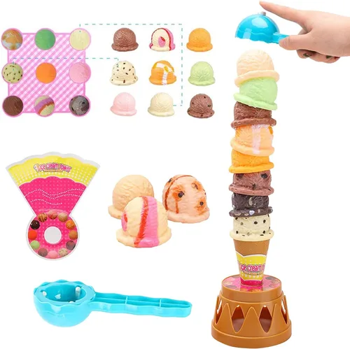 Vista 4 de Juego de equilibro con torre de helados con cucharón para niños