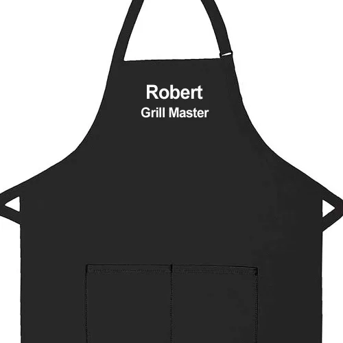 Vista 4 de Hecho en los EE. UU. Delantal Premium Bordado Personalizado para Adultos para Hombres Mujeres Día de los Padres Día de las Madres Cocina Barbacoa