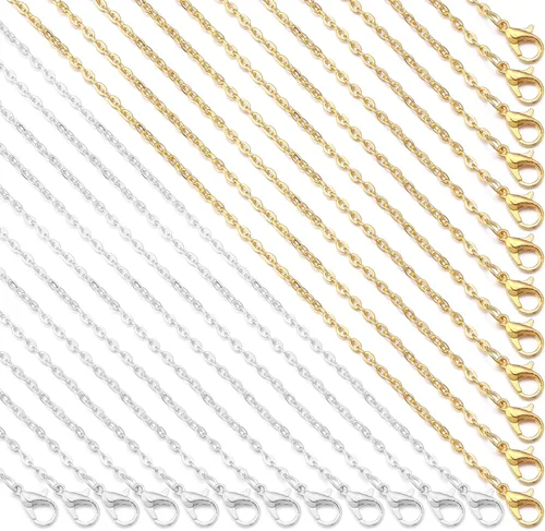 Vista 12 de Forise Paquete de 24 cadenas de collar a granel de 0.079 pulgadas de aleación de bronce antiguo para fabricación de joyas de 18 pulgadas
