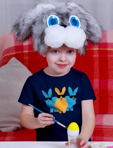 Vista 3 de Camisa de conejo de Pascua para niños y niñas pequeñas