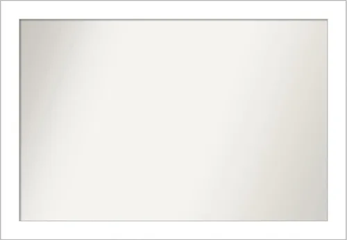 Vista 45 de Amanti Art Espejo de baño blanco para sobre el fregadero, 24 x 26 pulgadas, espejo rectangular blanco y blanco, marco de madera contemporáneo