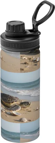 Vista 14 de Hervidor de acero inoxidable aislado con ratón Botella de agua divertida con impresión aislada Ideal para deportes y viajes