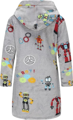 Vista 210 de E.W Apparel Bata de baño de forro polar con capucha para niños, bata suave y mullida para niños pequeños