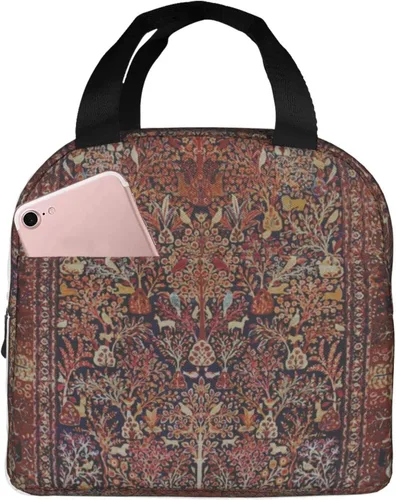 Vista 9 de Blue Willow Ancient Ming Chinoiserie - Bolsa de almuerzo aislada reutilizable, 8.5 x 8 x 5 pulgadas