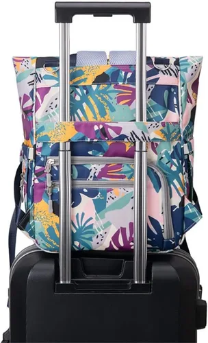 Vista 7 de TFXATFX Mochila de moda, simple, de gran capacidad, ligera, multifuncional, para mamá, casual, portátil, para mamá, Multicolor