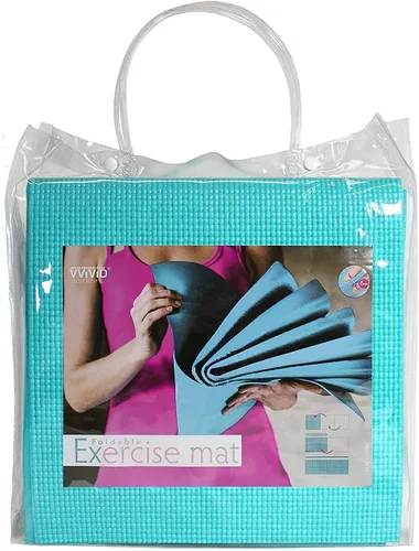 Vista 3 de VViViD Tapete cuadrado acolchado de PVC grueso plegable de 6 pies x 2 pies para entrenamiento y yoga
