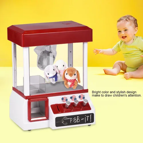 Vista 5 de Mini juguetes de máquina de muñecas, juego electrónico de la máquina de la garra con los niños