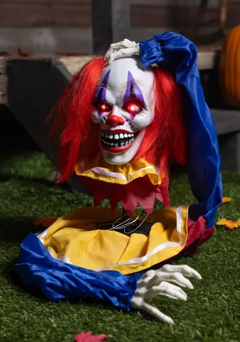 Vista 3 de Decoración de Payaso Animado de 14 Pulgadas con Cabeza que Salta Multicolor
