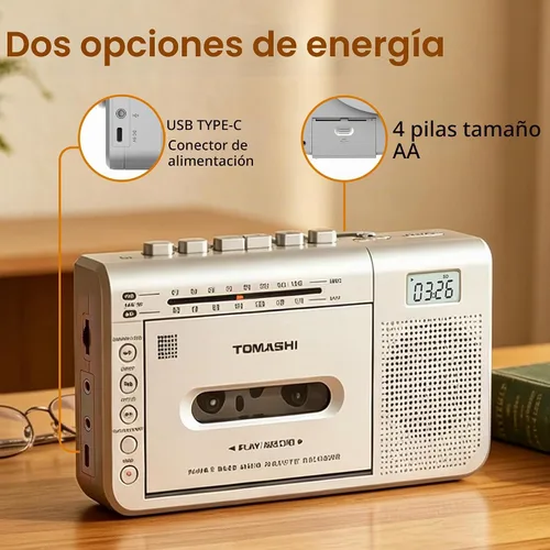 Vista 6 de TOMASHI Reproductor de cinta de casete,Grabadora de cinta,Convertidor