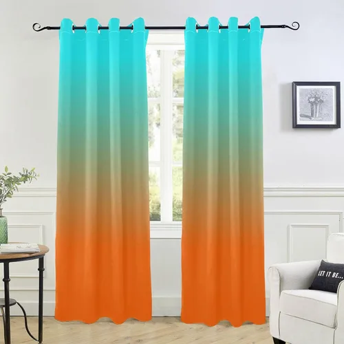 Vista 10 de Cortinas amarillas y azules de 84 pulgadas, 1 pieza, cortinas de puerta para tratamientos de ventanas, divisores de habitación, cortinas de cocina