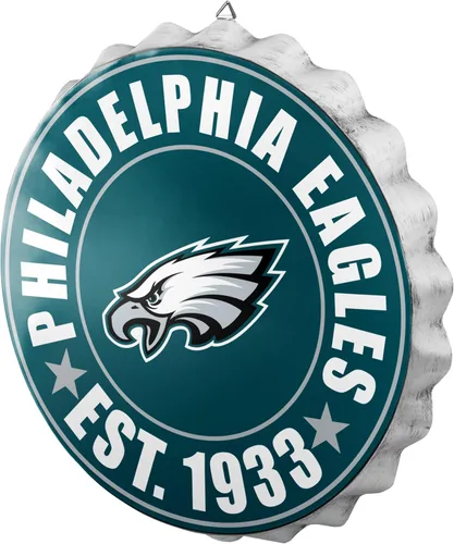 Vista 4 de NFL Team Logo Metal Hanging Wall Bottle Cap Sign