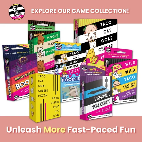 Vista 8 de Taco Cat Goat Cheese Pizza Edición Pascua Juego de cartas para noche de juegos familiares Relleno de cesta de Pascua sin dulces Rondas de 15
