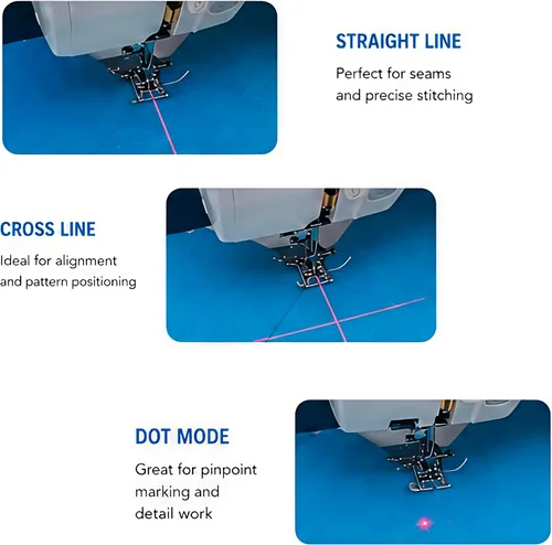 Vista 3 de Luz de acolchado 3 en 1 para máquina de coser con línea ajustable, punto de mira y cabezales de iluminación de puntos, accesorios para máquina