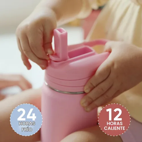 Vista 6 de Hydrapeak Mini botella de agua de 14 onzas con tapa con popote, aislamiento de doble pared de acero inoxidable Botella a prueba de fugas y Negro