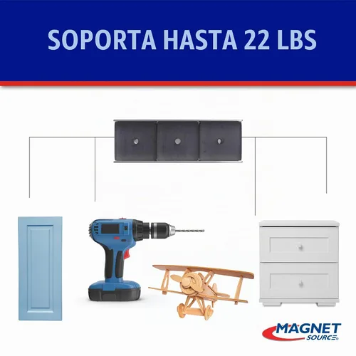 Vista 4 de Master Magnetics Paquete de imanes de canal de cerámica – Imanes fuertes de alta resistencia – 22 libras de tracción cada uno – Parte trasera